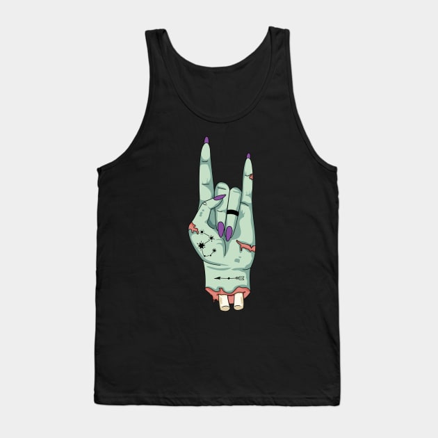 Rock on zombie hand Tank Top by maliGnom